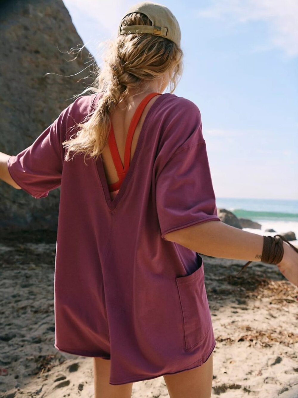 FP Movement by Free People Hot Shot Tee Romper - Clove - Size Medium - Picture 5 of 9